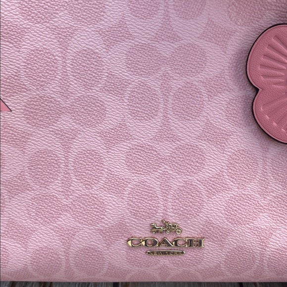 Coach Erin Shoulder Bag In Signature Canvas With Charms Purse Powder Pink - Picture 3 of 13